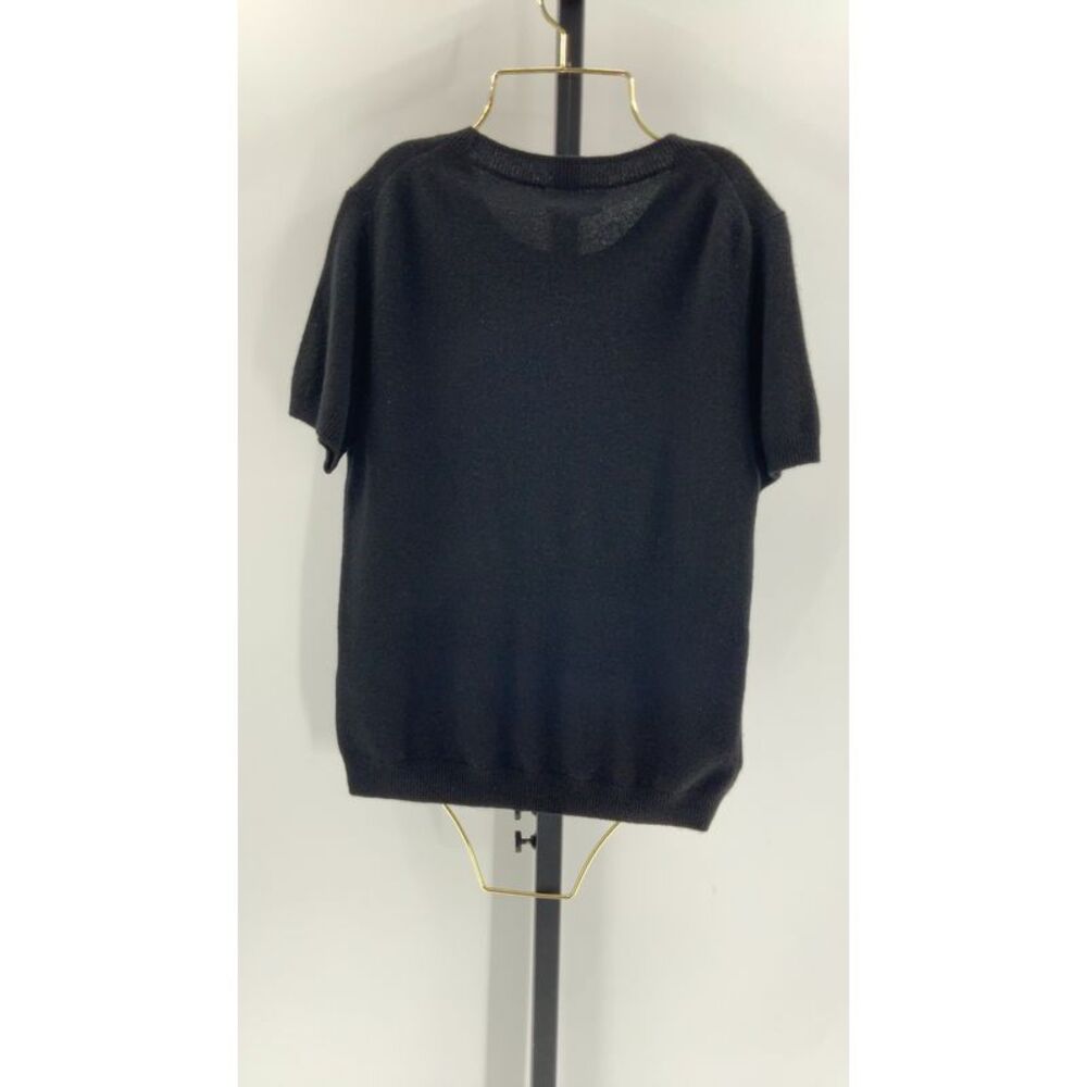 Quince Womens Mongolian Cashmere Tee Black Sleeved Top S - Picture 2 of 2